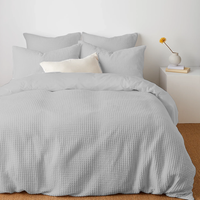 Ensembles de housses de couette LightComforter Sacs d'emballage pour couvertures de couette Ensemble de housses de couette texturées Queen Size Waffle Weave