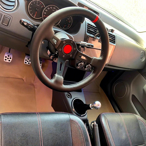 <span class=keywords><strong>Volant</strong></span> de course à 3 rayons en <span class=keywords><strong>cuir</strong></span> véritable de 13 pouces à dégagement rapide concave profond 320mm Distance universelle des trous 70mm - Product Image 4