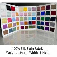 Tissu satiné 100% soie de mûrier tissé uni 19MM, largeur 114CM, pour vêtements de mariage pour filles, robes, literie, taies d'oreiller, vêtements de nuit