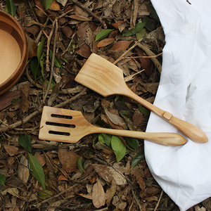 Juego de espátulas de madera de acacia Sunshine Hemu, 2 piezas, utensilio de cocina antiadherente, herramienta para cocinar - Product Image 1