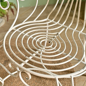 INNOVA HOME Eco Friendly Handmade White <b>Metal</b> High Back Dining <b>Chair</b> European Rustic Style Modern Home Furniture for Apartment - Product Image 6