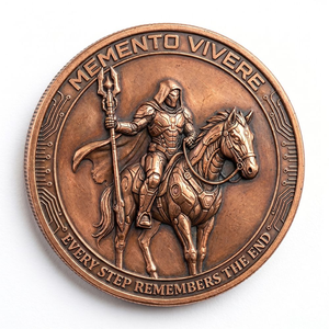 Wholesale High Quality 3D Cyberpunk Mecha Knight Memento <strong>Vivere</strong> 99.9% Pure Copper 40mm Commemorative Coin for Art Collection - Product Image 1