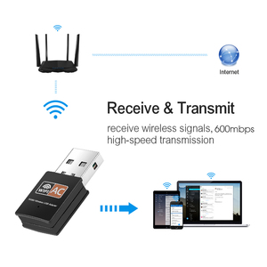 Bộ Chuyển Đổi <span class=keywords><strong>USB</strong></span> WiFi 2.4GHz 5GHz 600Mbps, Đầu Thu Thẻ Mạng Máy Tính Không Dây Băng Tần Kép <span class=keywords><strong>802.11b</strong></span>/N/<span class=keywords><strong>G</strong></span>/Ac - Product Image 6