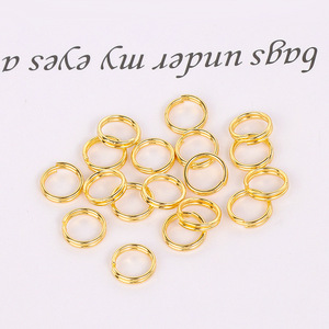 Aa01567 7mm thép chia Vòng Đôi nhảy vòng nhỏ Móc Chìa Khóa Vòng đồng mạ vàng - Product Image 3