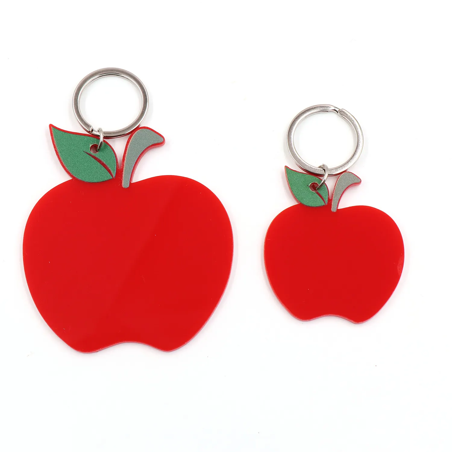 Porte-clés porte-clef en acrylique, accessoire-2 pouces (50mm), pour enseignant, emballage cadeau, pour étudiant, rouge, Apple