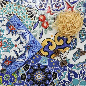 Azulejos de pared de lujo para decoración artística, azulejo de pared liso personalizado con relieve clásico marroquí
