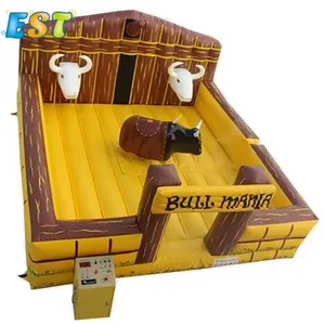 Commercial Inflatable Bull Rodeo Ride Game Inflatable Bull Riding Machine Outdoor Kids Adult Mechanical Bull Ride