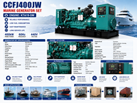 Generador Diésel Marino SCDC CCFJ400JW de 400kW con AVR, Motor CUM CUMS KTA19-DM de 1800 RPM para Embarcaciones de Apoyo en Alta Mar