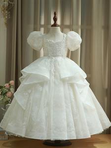 Robe de princesse blanche pour filles Robe d'hôte de piano de passerelle pour enfants <span class=keywords><strong>Tenue</strong></span> de <span class=keywords><strong>mariage</strong></span> et d'anniversaire pour petite fille - Product Image 6
