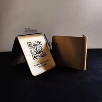 Letrero de Mesa Personalizado con Código QR en Latón, Placa de Número de Mesa Metálica en Forma de V para Restaurantes de Alta Gama y Pedidos