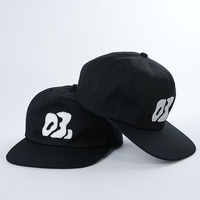 100% algodón bordado logo 5 paneles sin estructura Snapback Caps Little Curved Brim Dad Hat