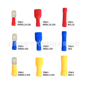 Terminaux à sertir pour ingénierie chimique, 0-6 mm, style européen, raccords isolés, connecteurs de fils de 6,3 mm, lot de 222 pièces - Product Image 5