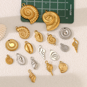 Thép không gỉ các loại khác nhau vỏ ốc xà cừ quyến rũ sinh vật biển vàng màu mặt dây không thấm nước dangles Dây chuyền làm đồ trang sức - Product Image 2