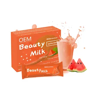 The Yummiest watermelon collagen Beauty Milk collagen drink powder improves skin appearance for woman