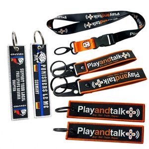 Promotional Gift Fabric With Ring Embroidered Double-Sided <b>Key</b> Chain <b>Customized</b> Logo Embroidery Keychain - Product Image 3