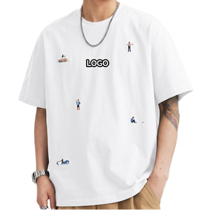 เสื้อยืดสตรีทแวร์ผู้ชายสีเขียวเฟิร์นทรงโอเวอร์ไซส์ผ้าฝ้ายระบายอากาศได้ดีเป็นมิตรกับสิ่งแวดล้อมทรงหลวม รุ่นใหม่ปี 2026 - Product Image 4