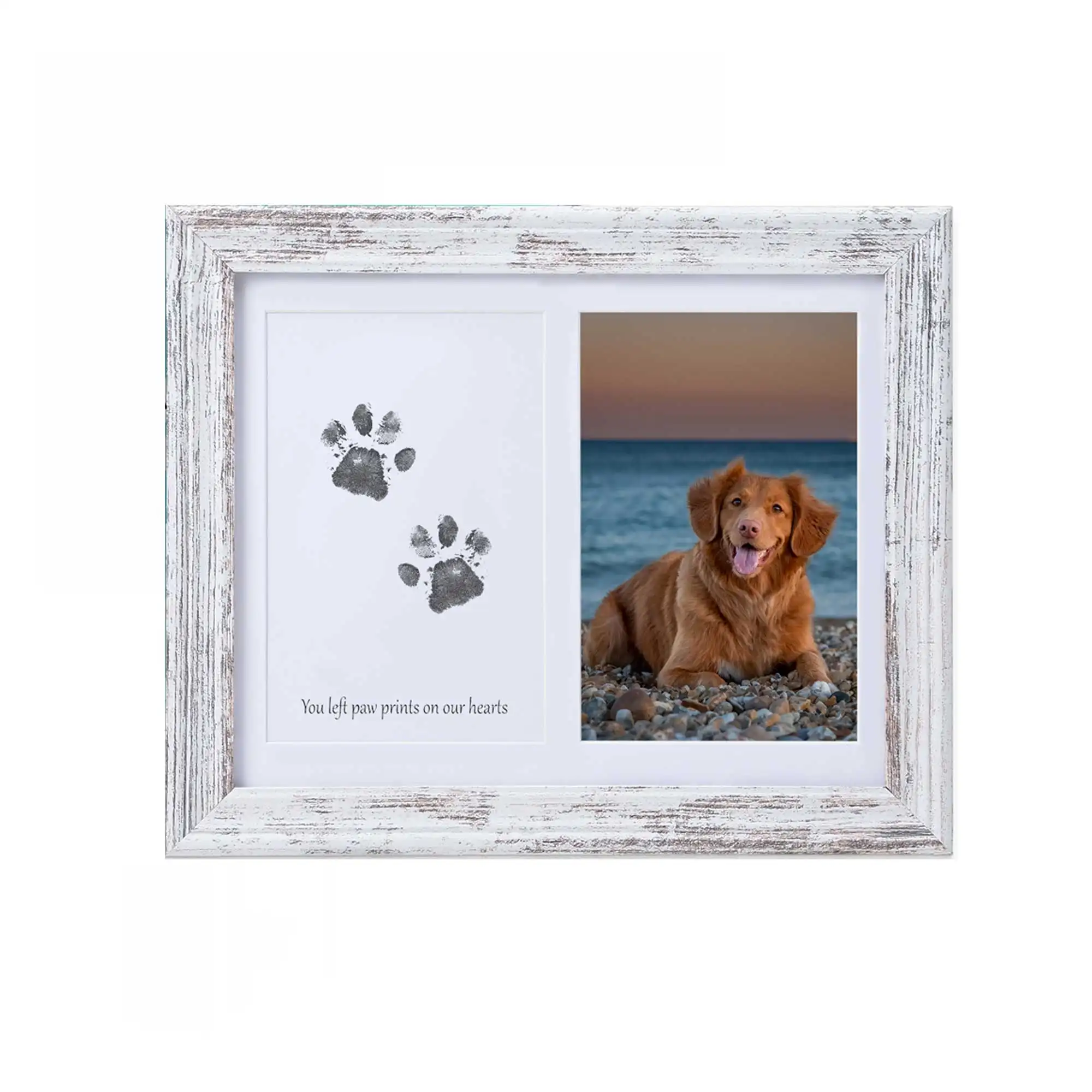 Hot selling Pet Keepsake Paw Print Picture Frame Sympathy Gift Pet Clay Photo Frame Gog Paw Print Ornaments Pet Memorial Frame