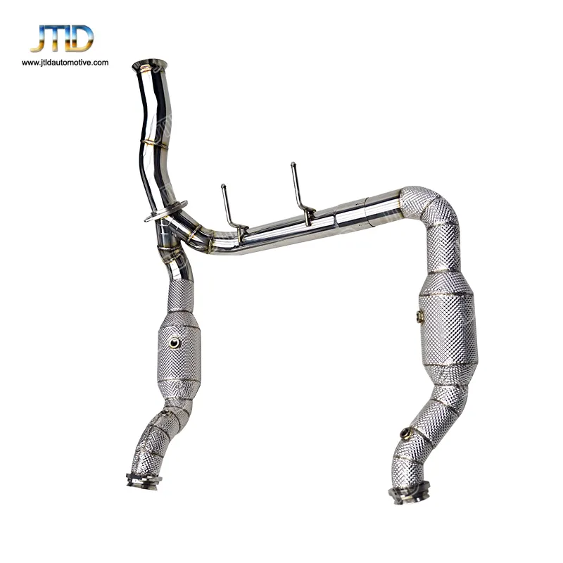 JTLD Header with Heat Shield Exhaust Downpipe For Ford Raptor F150 3.5t Catalyzed Race Accessories Engine System
