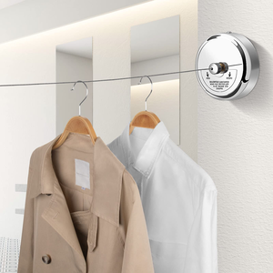Tendedero Retráctil de Acero Inoxidable Moderno para Montar en la Pared, Fácil Instalación - Product Image 3