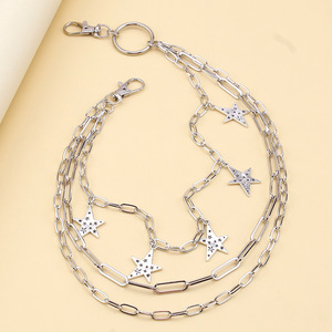Hip Hop Star Multi Layered Waist <b>Chain</b> Zinc Alloy Fashion Body <b>Chain</b> Daily Wear - Product Image 4