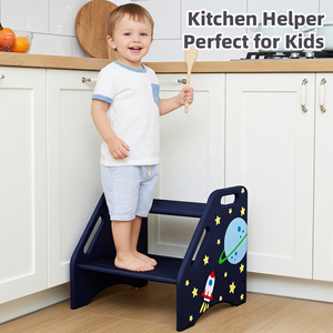 Bangku tangga anak terlaris bangku langkah kayu bambu sehat bangku langkah aman dengan alur antiselip cocok untuk kamar mandi/dapur - Product Image 1