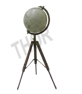 Globo de decoración náutico auténtico, mapa Vintage del mundo con soporte de trípode de mesa - Product Image 6