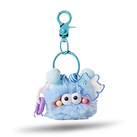 Porte-clés en peluche super doux personnalisé en usine avec oreilles mobiles, tissu en coton, étiquette personnalisée pour enfants, cadeau de Noël unisexe