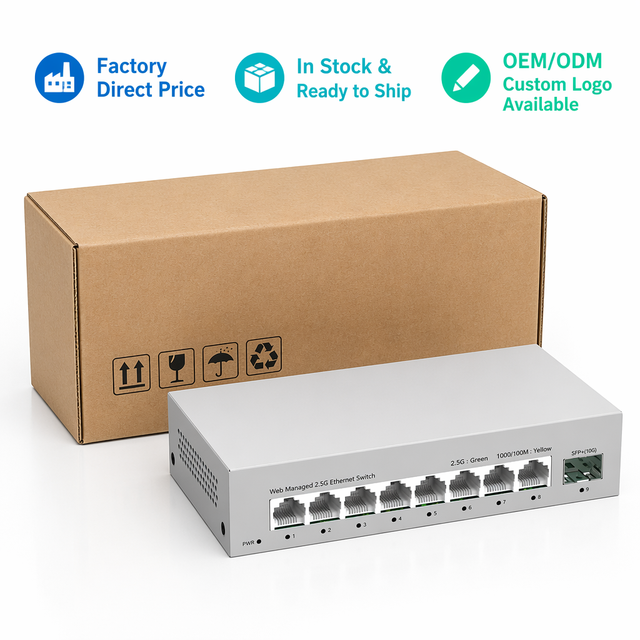 2.5G Ethernet Switch 8 Port Web Managed Network Switch with 10G SFP+ Uplink for Server Enterprise Network