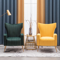 Chaises de salon modernes de luxe en velours avec pieds en métal doré, portables et écologiques, vente en gros