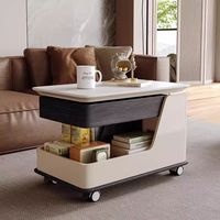 Table basse relevable Baisheng, meuble d'appoint mobile avec tiroir de rangement, roulettes, table d'appoint en bois pour salon, chambre à coucher, chevet