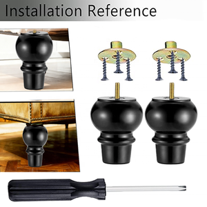 Patas <span class=keywords><strong>de</strong></span> Sofá Modernas <span class=keywords><strong>de</strong></span> <span class=keywords><strong>Madera</strong></span> Maciza, Redondas <span class=keywords><strong>de</strong></span> 5 Pulgadas, Paquete <span class=keywords><strong>de</strong></span> 4, Negras, Repuestos para Muebles <span class=keywords><strong>de</strong></span> Cocina y Sala <span class=keywords><strong>de</strong></span> Estar - Product Image 3