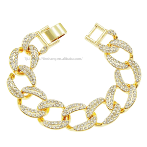 Personalized Full <b>Cuban</b> <b>Chain</b> Bracelet, Cool Exaggerated Fashion Bracelet Bracelet for Men and Women Tanjing - Product Image 1