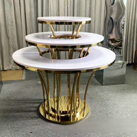 Support à gâteau et desserts en acier inoxydable, style minimaliste, sans peinture, pour location, idéal pour mariages étrangers, mariés et tables de mariage