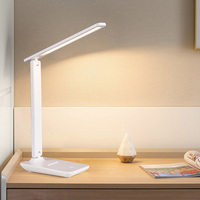 Lampe de table de bureau moderne à commande tactile LED Lampe de lecture pliante sans fil en ABS flexible pour les yeux avec alimentation en courant continu