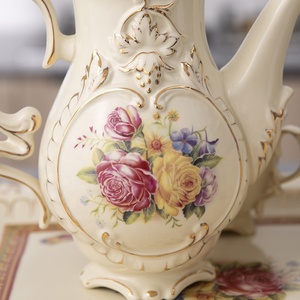 Discount European-style White Phnom Penh Embossed Rose Pattern Afternoon <b>Tea</b> Coffee <b>Set</b> and <b>Tea</b> <b>Set</b> - Product Image 6