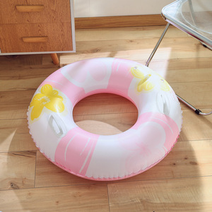 Adult <b>Inflatable</b> Swim Ring 90cm Flower Pattern With Handles Pool <b>Float</b> For Water Park - Product Image 1