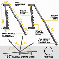 Fendeuse de bûches personnalisée JH-Mech avec fentes à dents multi-étapes, poignée extensible détachable, conception pour installation murale