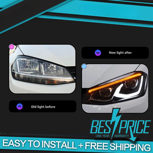 Estilo de coche para VW Golf <span class=keywords><strong>7</strong></span> faro 2013-2017 todos los faros LED DRL cabeza lámpara proyector lente bajo alto Accesorios - Product Image 4