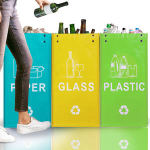 Poubelle personnalisée en couleur tissée en PP sac de stockage de déchets réutilisable recyclé sac poubelle de transport écologique avec logo imprimé - Product Image 1