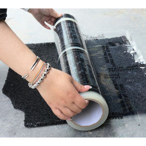 Delikli PE Film halı koruyucu rulo 30cm yapışkan paspaslar araba bakımı için otomobilin iç halı için Film koruyucu küçültmek - Product Image 6