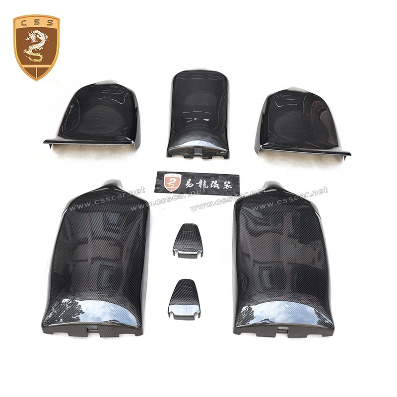 7Pcs/Set Car Tuning Accessories Carbon Fiber Seat Back Covers for Tesla Model X Body Parts