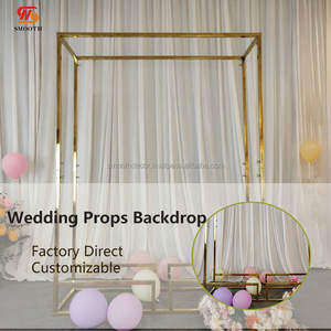 SMOOTH High Quality Gold Rectangle Stainless Steel Wedding <b>Backdrop</b> <b>Stand</b> <b>with</b> Mirror Design 100x200cm - Product Image 2