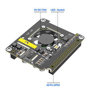Poe Hoed Voor Raspberry Pi 5 Met Koelventilator En Warmteafvoer Rgb Led Voorraad - Product Image 2