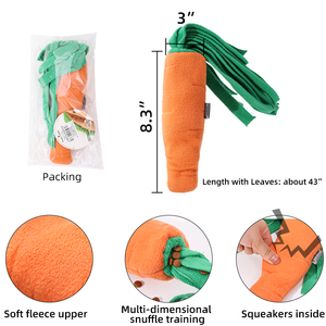Jouets à mâcher pour animaux de compagnie, jouets en peluche durables personnalisés pour chiens, jouets éducatifs à tirer, <span class=keywords><strong>chou</strong></span> et carotte, caractéristique écologique - Product Image 6