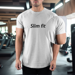 High Quality Anti-sweat Cotton Casual Blank Sports Shirt <b>Men's</b> Gym T-shirt for Running Regular Fit Breathable Eco-Friendly - Product Image 2