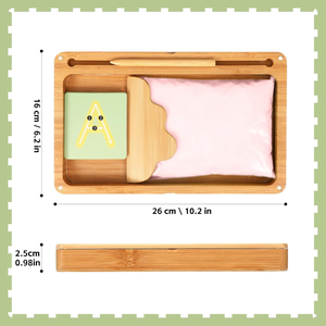 Primo allenamento <span class=keywords><strong>in</strong></span> <span class=keywords><strong>legno</strong></span> tavolo di sabbia giocattolo per lo sviluppo motorio precoce lettere e segni didattici per bambini - Product Image 4