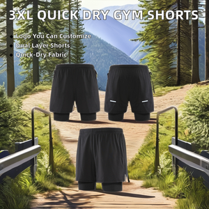 Pantalones Cortos Deportivos Transpirables de Secado Rápido para Hombre, Talla 3XL, para Gimnasio, Fitness, Ejercicio, Entrenamiento, Cintura Elástica de Doble Capa - Product Image 2
