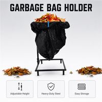 Organisateur de sacs poubelles grande capacité JH-Mech, collecteur de déchets, hauteur réglable, support pour sacs poubelles en acier carbone robuste