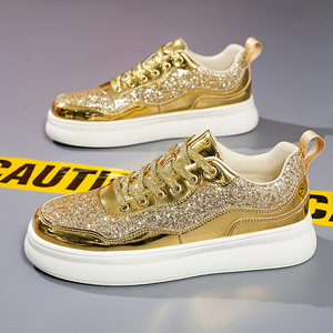 Four-season leather breathable <b>low</b>-<b>top</b> casual work shoes in large size for couples, with sequin accents, for a laid-<b>back</b> look. - Product Image 5