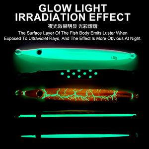 <span class=keywords><strong>Leurre</strong></span> de pêche métallique lumineux Sensoar 40g à 200g, style japonais, pour la pêche en bateau, à coulée rapide, pour maquereau - Product Image 3